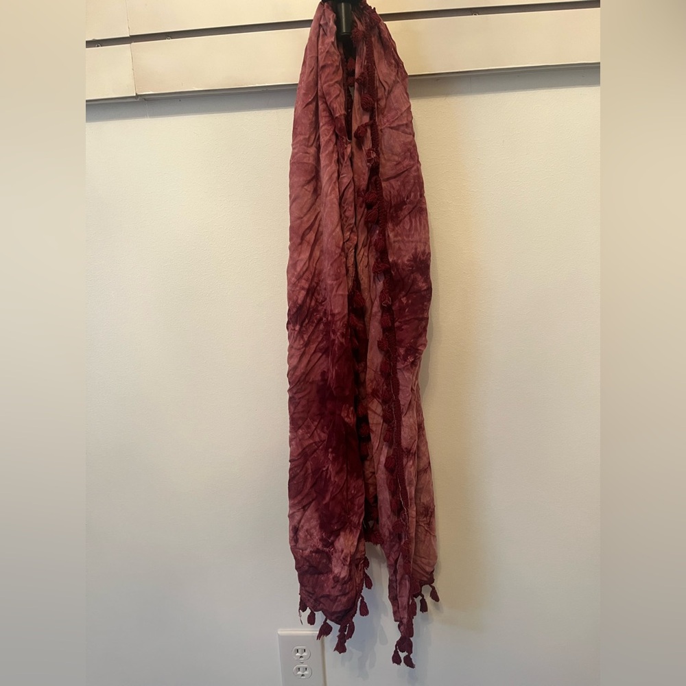 Mudd Burgundy Fringe Scarf